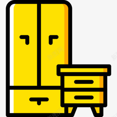 5户黄色衣柜图标图标