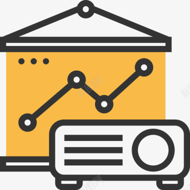 演示文稿商务演示文稿黄色阴影图标图标