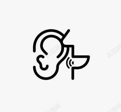 耳语闲话听力障碍图标图标