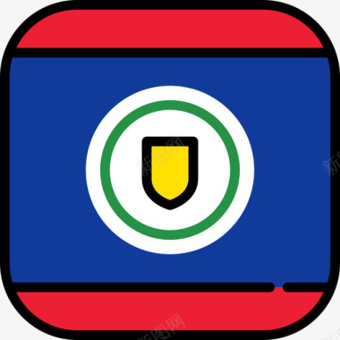 圆形UI伯利兹旗帜系列6圆形广场图标图标