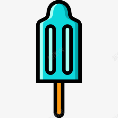 冰棒夏季食品饮料4线性颜色图标图标