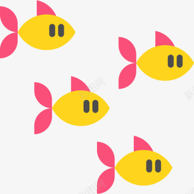鱼类海洋生物7扁平图标图标