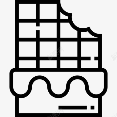 巧克力文字巧克力甜味和糖果直线型图标图标