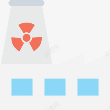 电站核电站自然与生态平坦图标图标