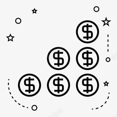 行业标志银行业务图表硬币图标图标