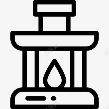 圣诞卡通人壁炉圣诞37线性图标图标