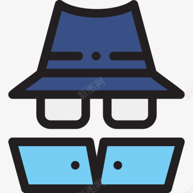 安全间谍安全22线性颜色图标图标