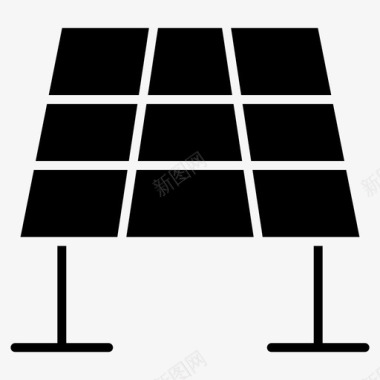 手绘太阳能板太阳能板能源可再生能源图标图标