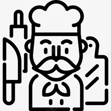 厨师职业和工作直系图标图标