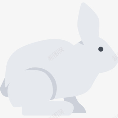 兔子宠物5扁平图标图标