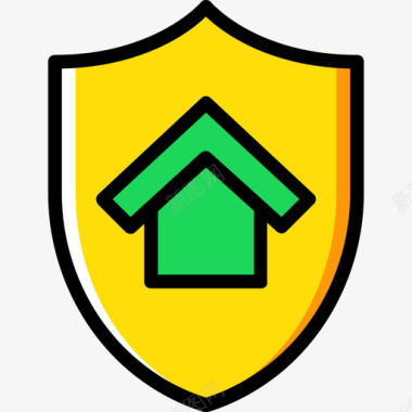 盾牌房地产17黄色图标图标
