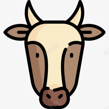 奶牛农业7原色图标图标