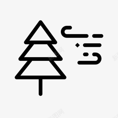 冬天的雪圣诞树微风松树图标图标