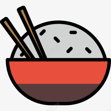 东北大米大米食品和饮料16线性颜色图标图标