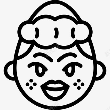 QQ表情图标吻表情3线性图标图标