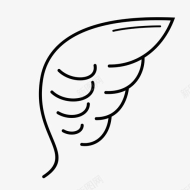 鸟羽毛鸟的翅膀刷子羽毛图标图标