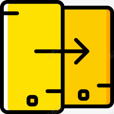移动智能手机移动功能黄色图标图标