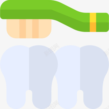 牙科清洁牙齿牙科护理10扁平图标图标