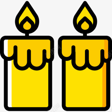 蜡烛浪漫生活方式10黄色图标图标