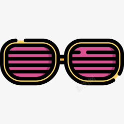 嘻哈眼镜眼镜嘻哈线性颜色图标高清图片