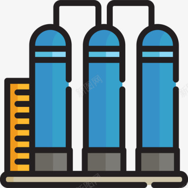 工业罐工业过程2线性颜色图标图标