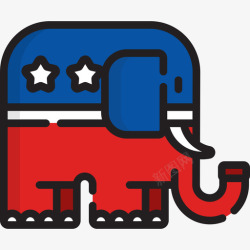 共和党共和党美国4线性颜色图标高清图片
