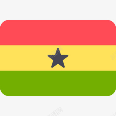 矩形加纳国际国旗6圆形矩形图标图标