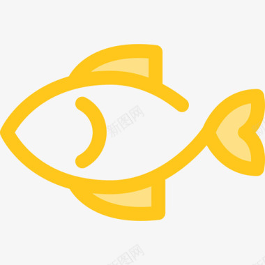 鱼食物和餐厅7黄色图标图标