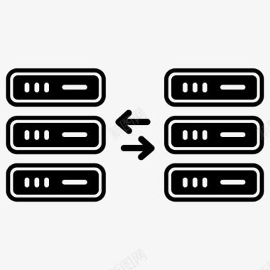 黑质感数据库服务器大数据数据交换图标图标