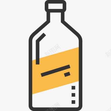 威士忌饮料黄皮影图标图标
