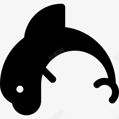 海豚海洋生物10填充图标图标