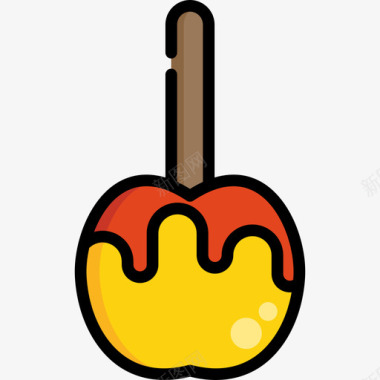 苹果焦糖杜松子党2线性颜色图标图标
