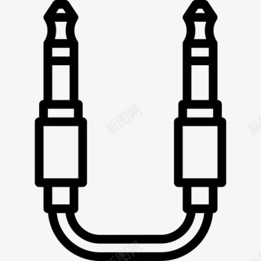 建立连接插孔连接器连接器电缆2线性图标图标