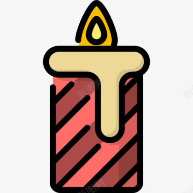 蜡烛蜡烛圣诞节26线颜色图标图标