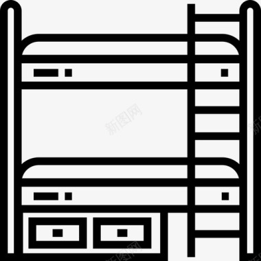 双层床家用家具2直线型图标图标