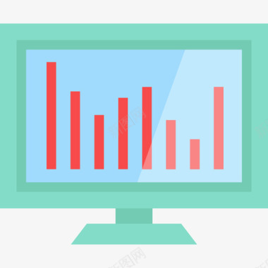 电脑屏幕显示器显示器营销9扁平图标图标