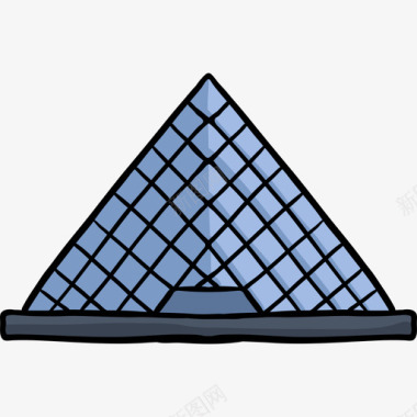金字塔世界的纪念碑色彩图标图标