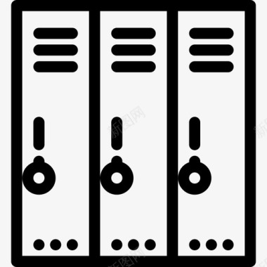 储物柜储物柜学校和童年直系图标图标