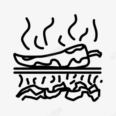 烤辣椒烧烤厨师图标图标