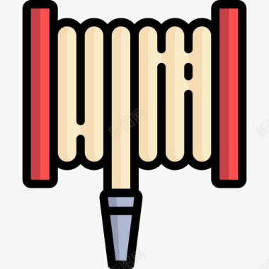 安全安全软管2线性颜色图标图标