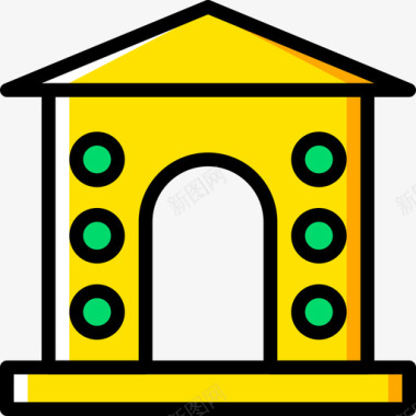 拱门建筑6黄色图标图标