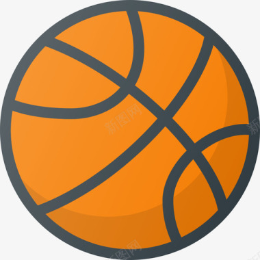 篮球标志篮球运动56线性颜色图标图标