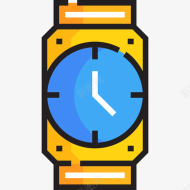豪华手表豪华15线性颜色图标图标