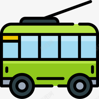 形状和符号手推车旅行地点表情符号3线条颜色图标图标