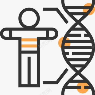 Dna化学8黄色阴影图标图标