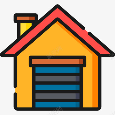 车库车库家庭自动化6线性颜色图标图标