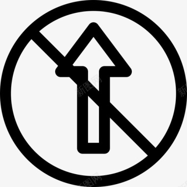 禁止直行交通标志3直线图标图标