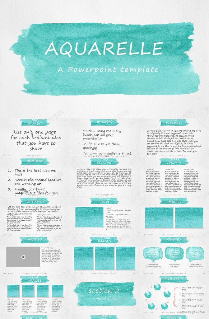 创意水彩墨迹欧美风PPT模板_88icon https://88icon.com 创意 墨迹 欧美 水彩