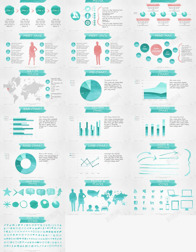 创意水彩墨迹欧美风PPT模板_88icon https://88icon.com 创意 墨迹 欧美 水彩