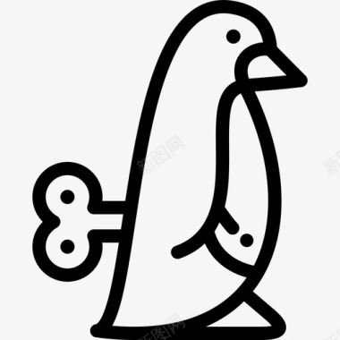 企鹅企鹅圣诞玩具5线性图标图标